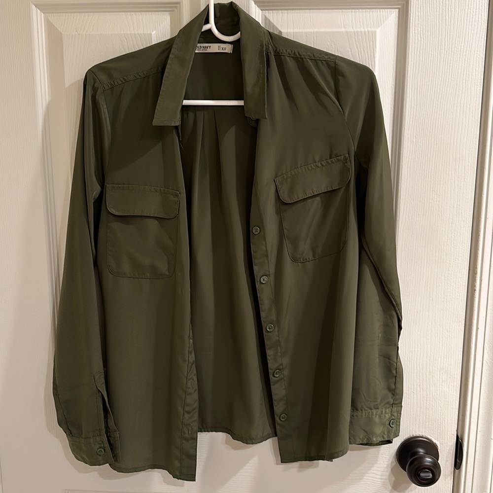 Old Navy 100% Polyester Button Down Blouse - image 1